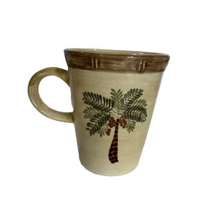 Home Trends WEST PALM Coffee Tea Mug Palm Tree Bamboo Border Replacement
